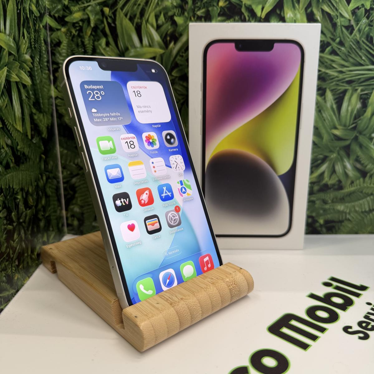 Apple iPhone 14 Kártyafüggetlen 128 GB, 12 hó garancia, Újszerű